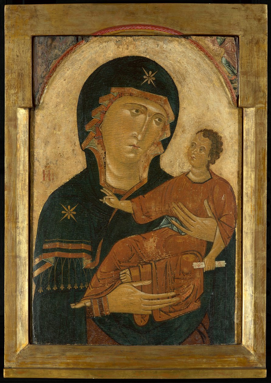 Madonna ja lapsi, n. 1230-1240 (tempera ja kultalehti paneelissa) tekijältä Berlinghieri Family circle of Berlinghieri Family circle of