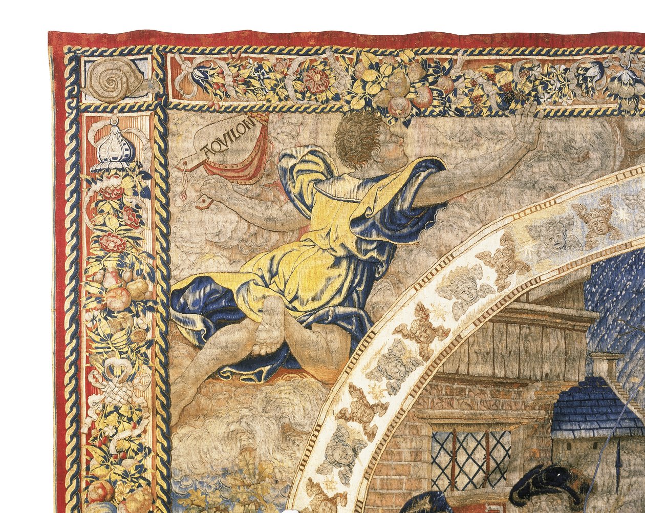 Brysselin allegorinen kuvakudos, joka kuvaa joulukuun "The Medallion Months", n. 1525 tekijältä Bernaert van Orley