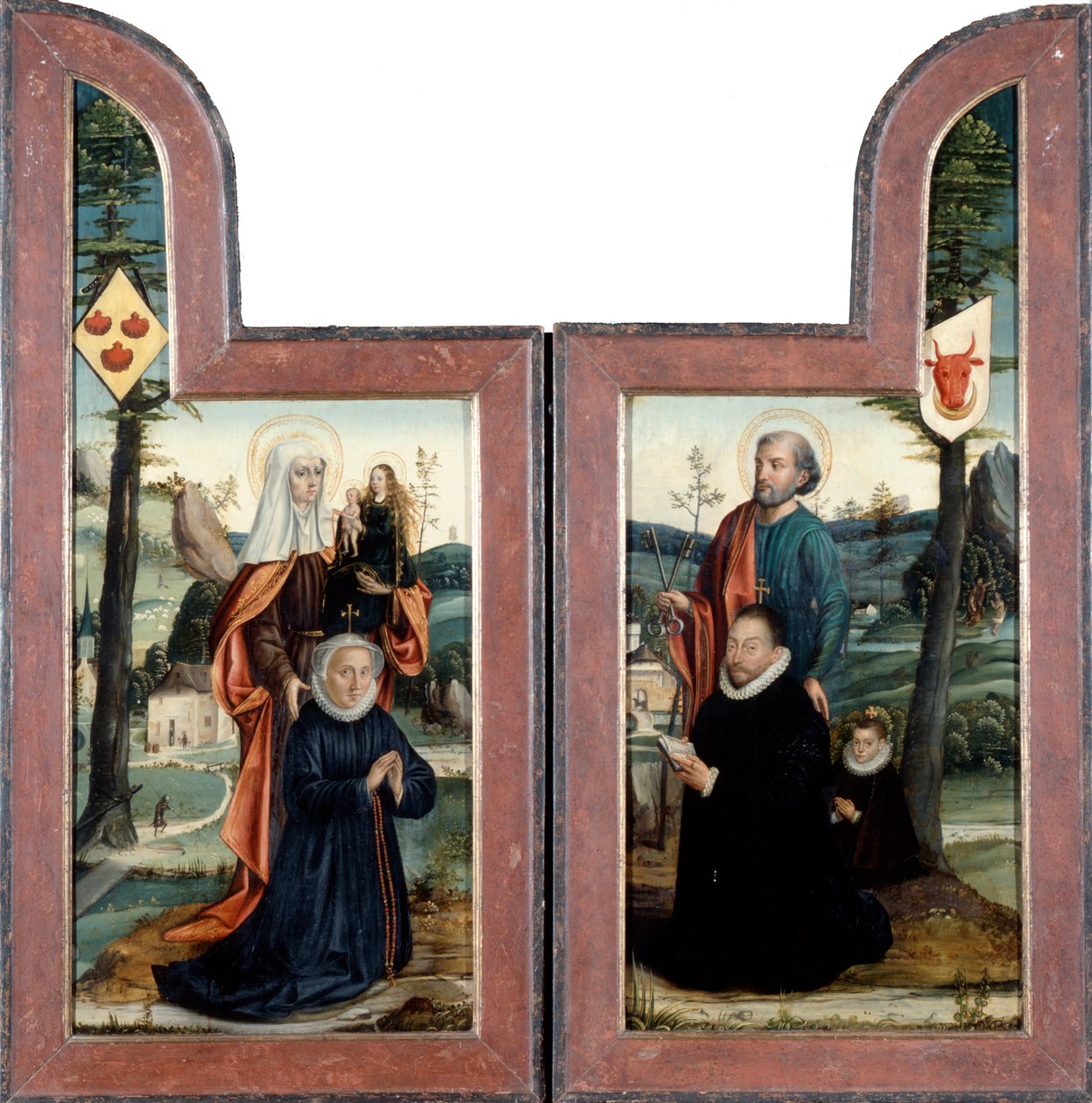 Triptyykki Pyhän Pietarin ja Pyhän Annan kanssa, edessä, 1500-luku. tekijältä Bernard van Orley
