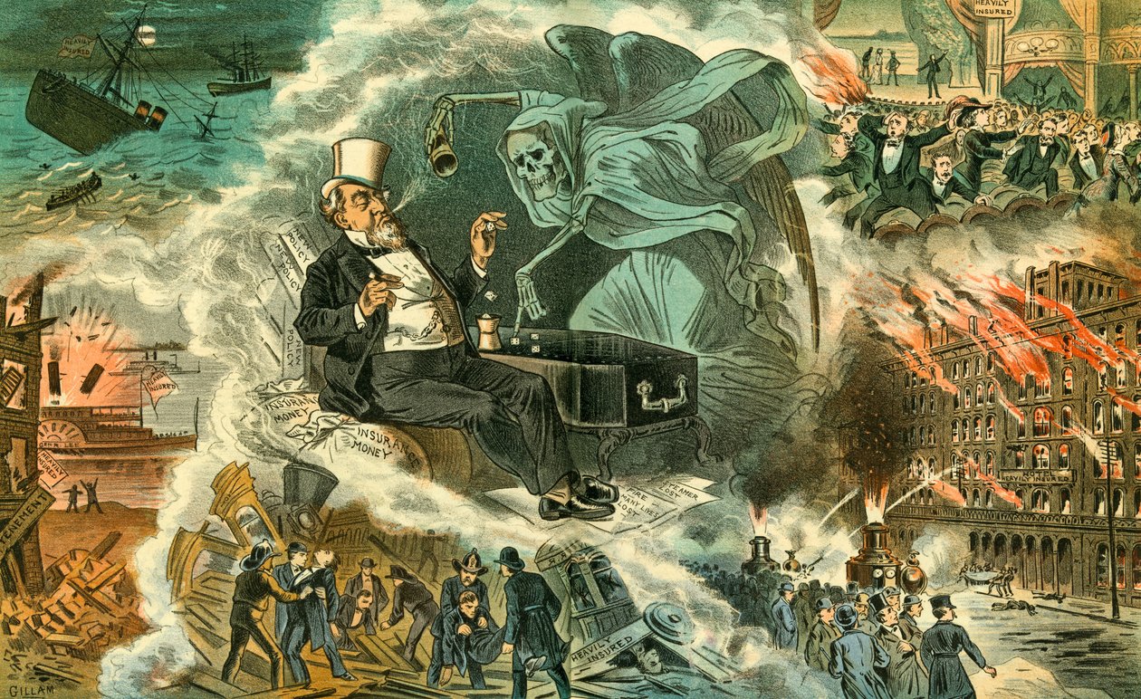 Uhkapeli kuolemalla, 1883 tekijältä Bernard Gillam