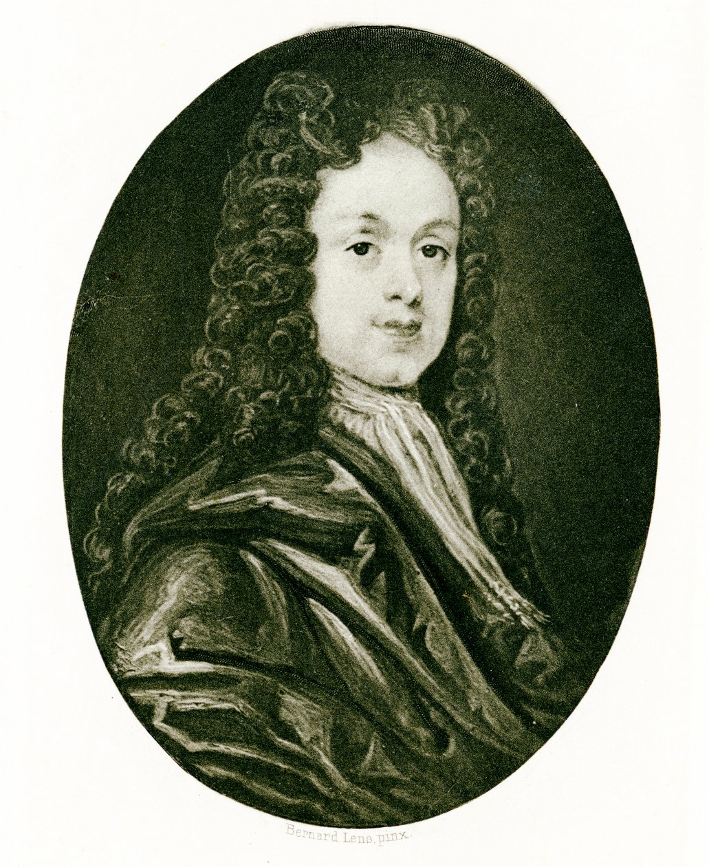 John Whiten muotokuva, n. 1719 (wc ja guassi norsunluun päällä) tekijältä Bernard III Lens