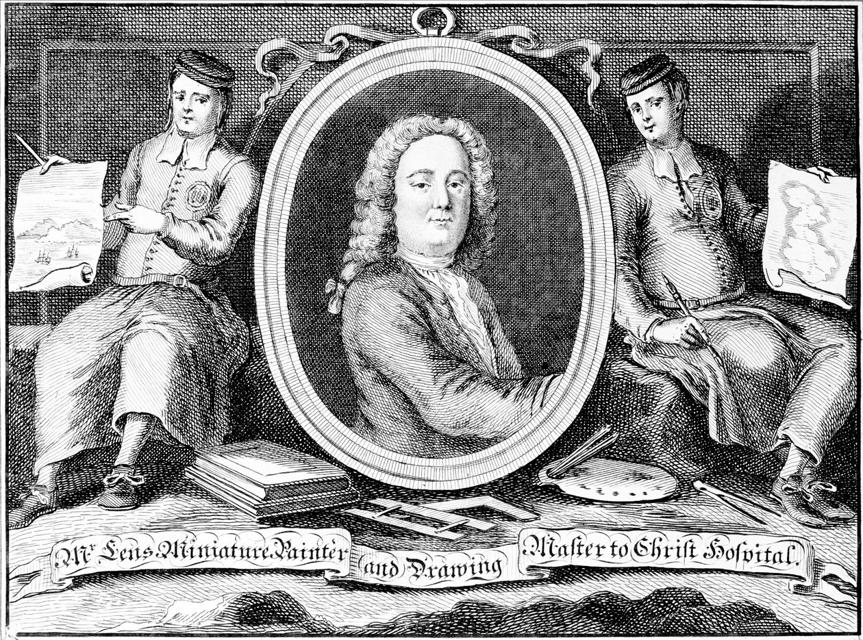 Bernard Lens III:n kauppakortti, kaivertaja Louis Philippe Boitard. tekijältä Bernard Lens