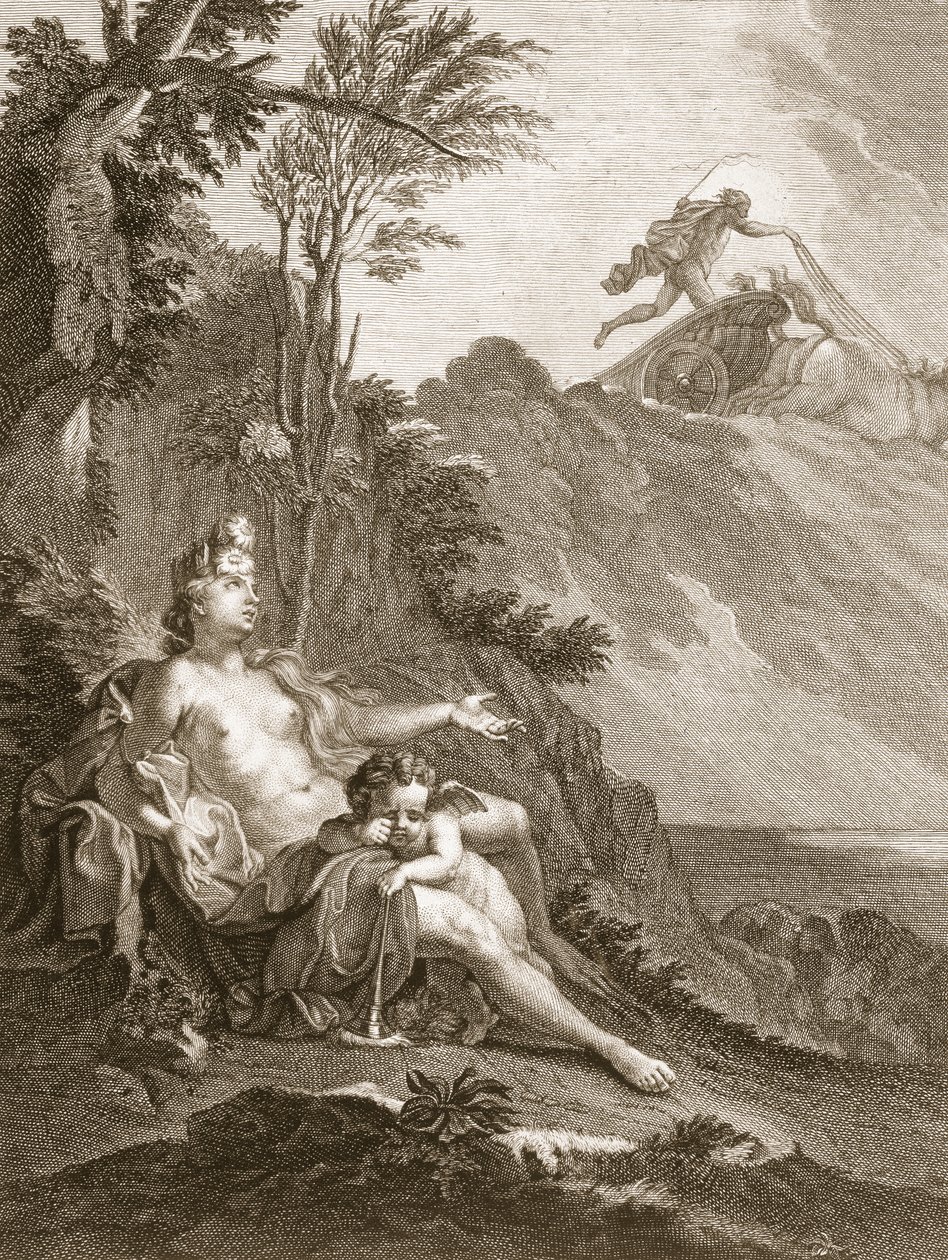 Clytia muuttui turnesoleksi, 1731 tekijältä Bernard Picart