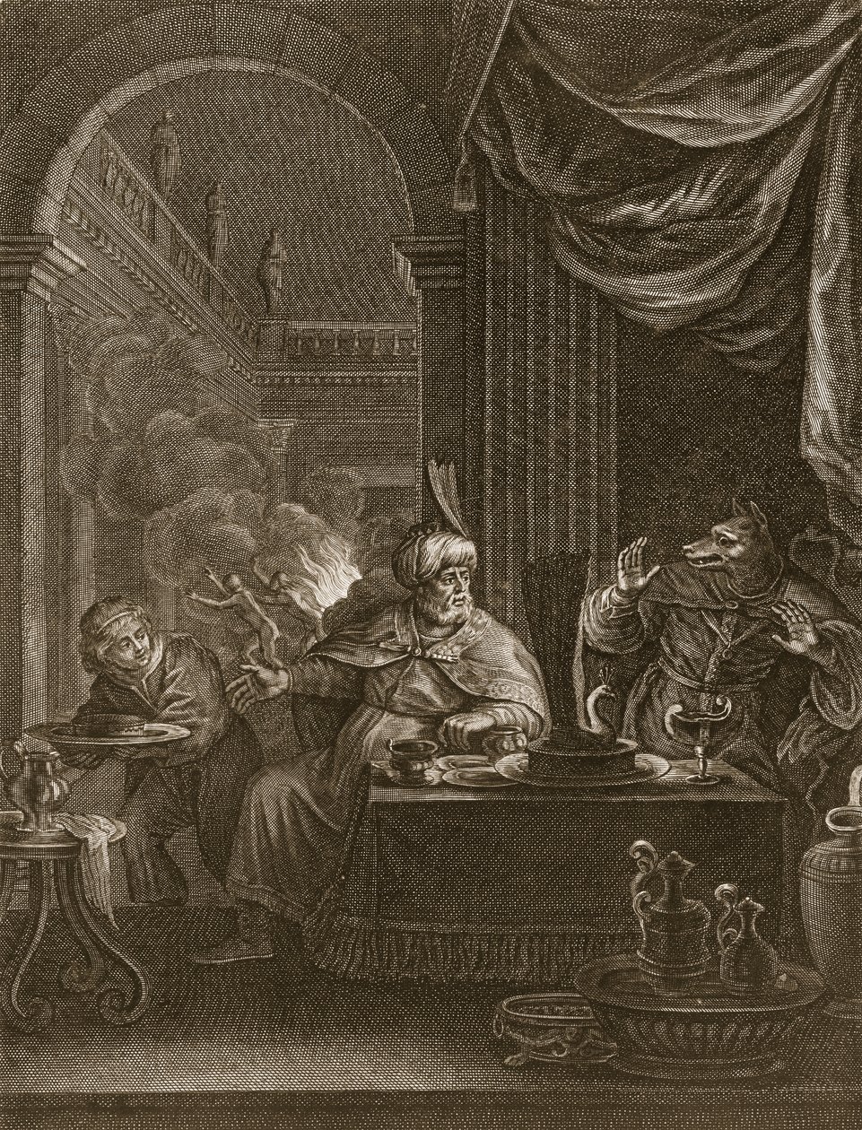Lycaon metamorfoosi sudeksi, 1731 tekijältä Bernard Picart