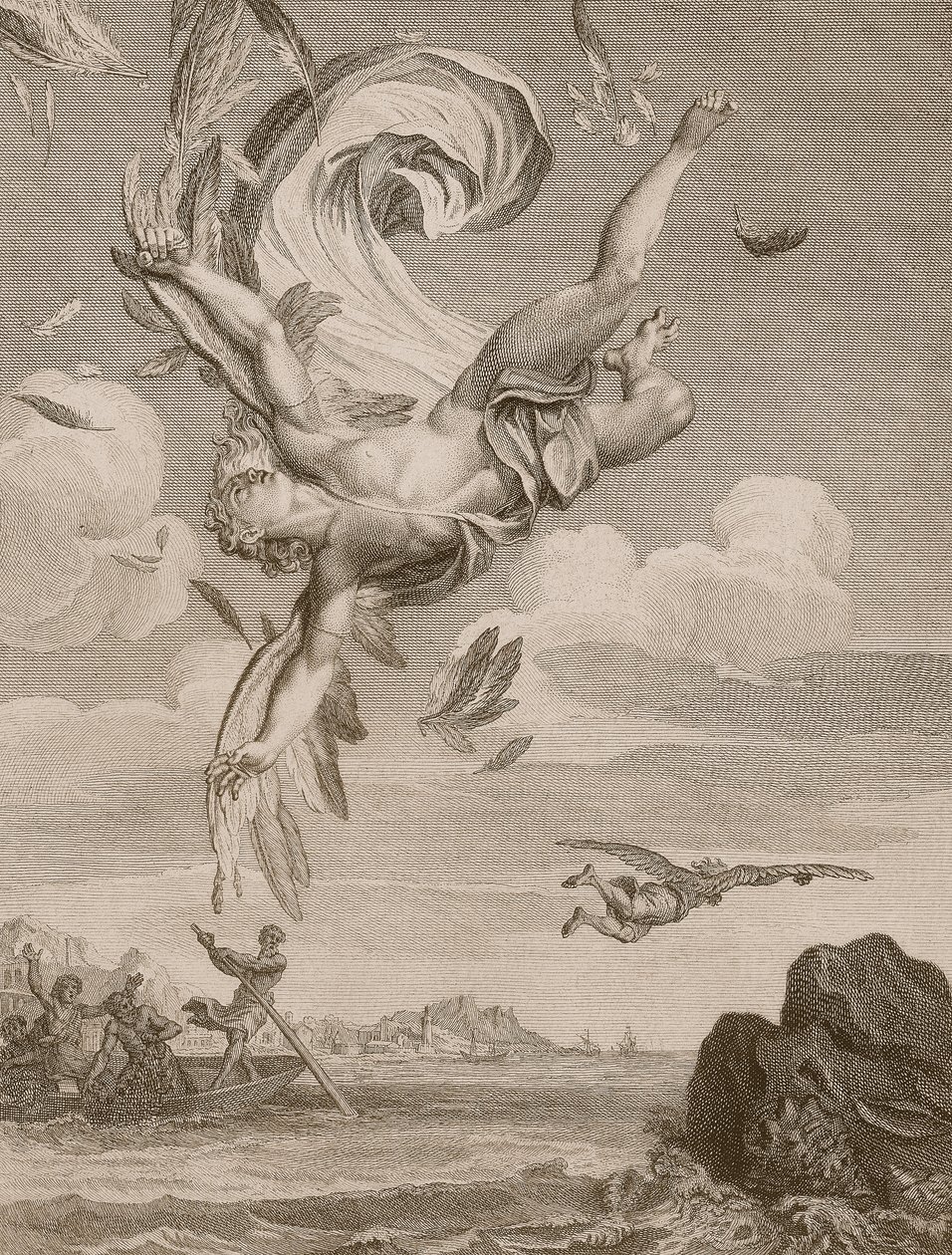 Ikaruksen kukistuminen, 1731 tekijältä Bernard Picart