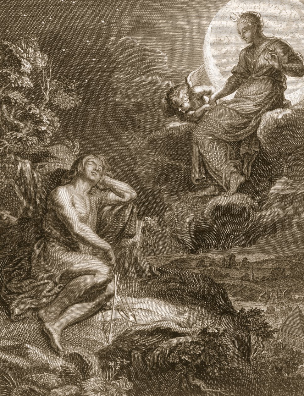 Kuu ja Endymion, 1731 tekijältä Bernard Picart