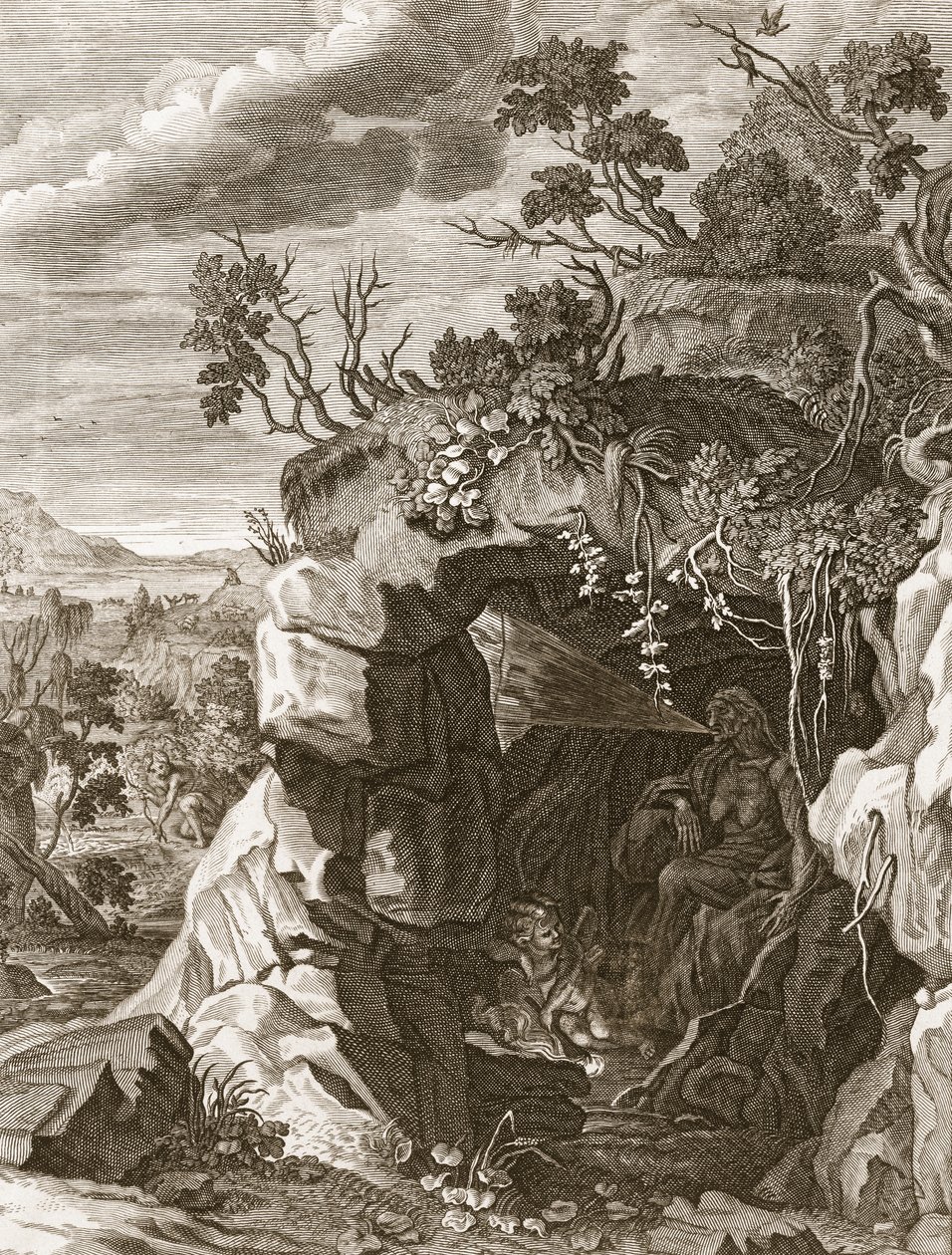 Nymph Echo muuttui ääneksi, 1731 tekijältä Bernard Picart