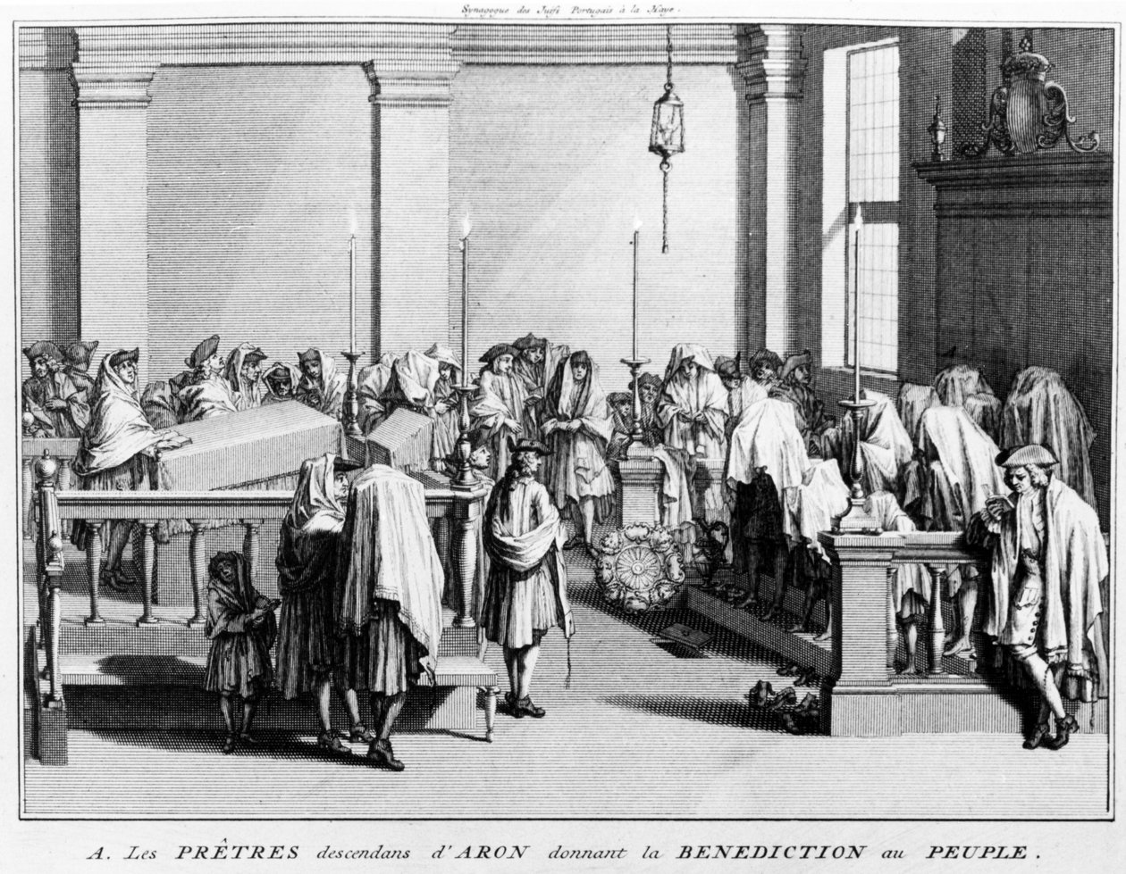 Pappillinen siunaus (Birkat Kohanim), jonka Kohanit, leeviläisten (Aaronin jälkeläisten) papillinen heimo, antoi ihmisille jumalanpalvelusten aikana synagogassa; 1725 tekijältä Bernard Picart