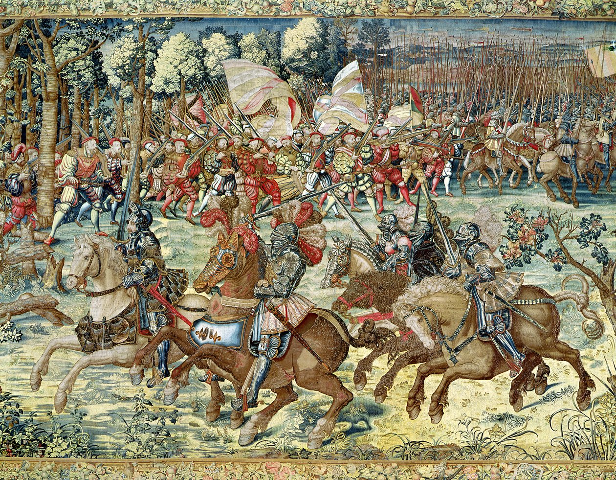 Pavian taistelu. Kaarle V:n eteneminen (1500-58) (kuvakudos) (katso lisätietoja numerosta 1481147) tekijältä Bernard van Orley