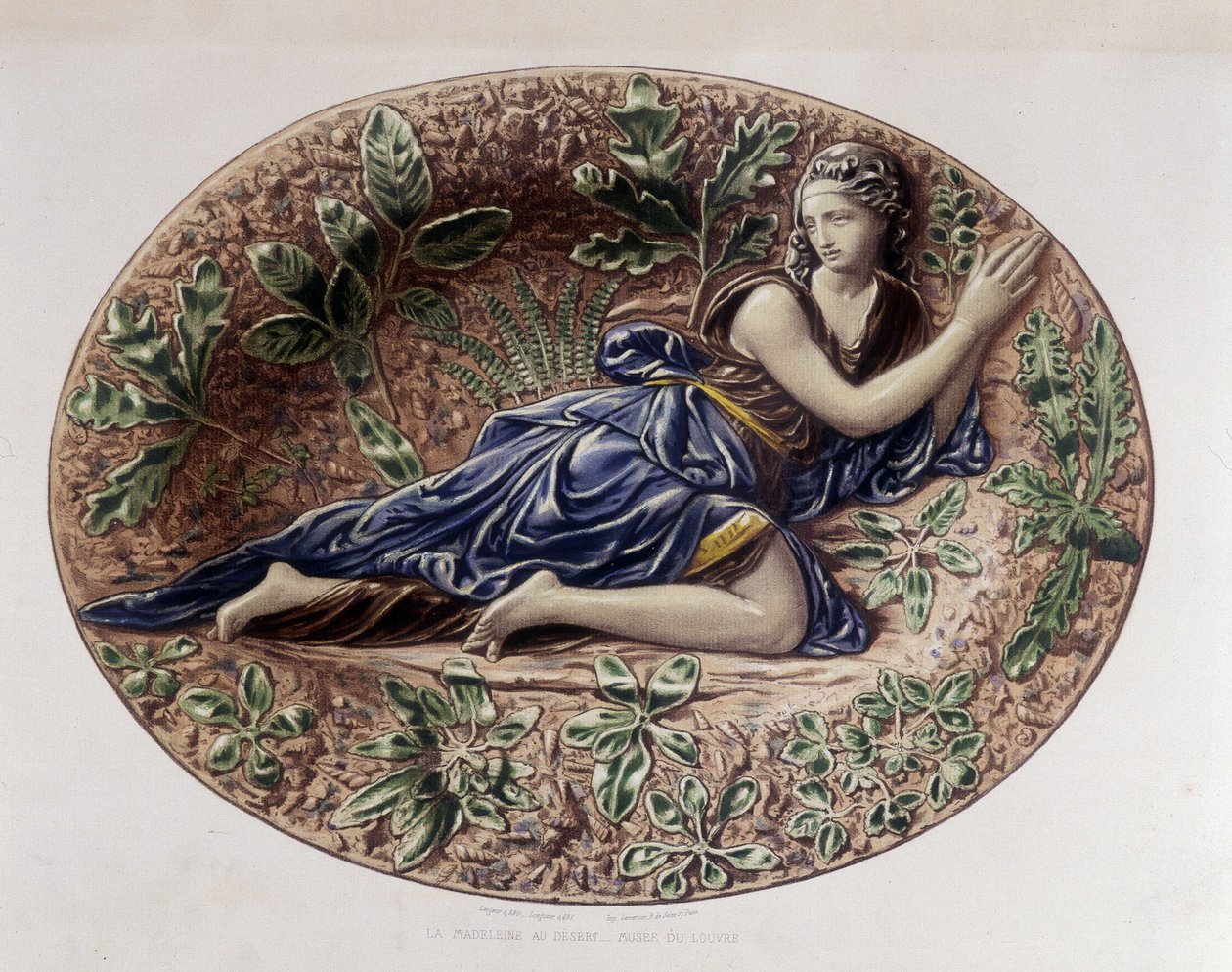 Madeleine autiomaassa - Keraaminen astia, C. Delangen ja C. Bornemanin teoksessa "" Bernard Palissyn työ" tekijältä Bernard (after) Palissy