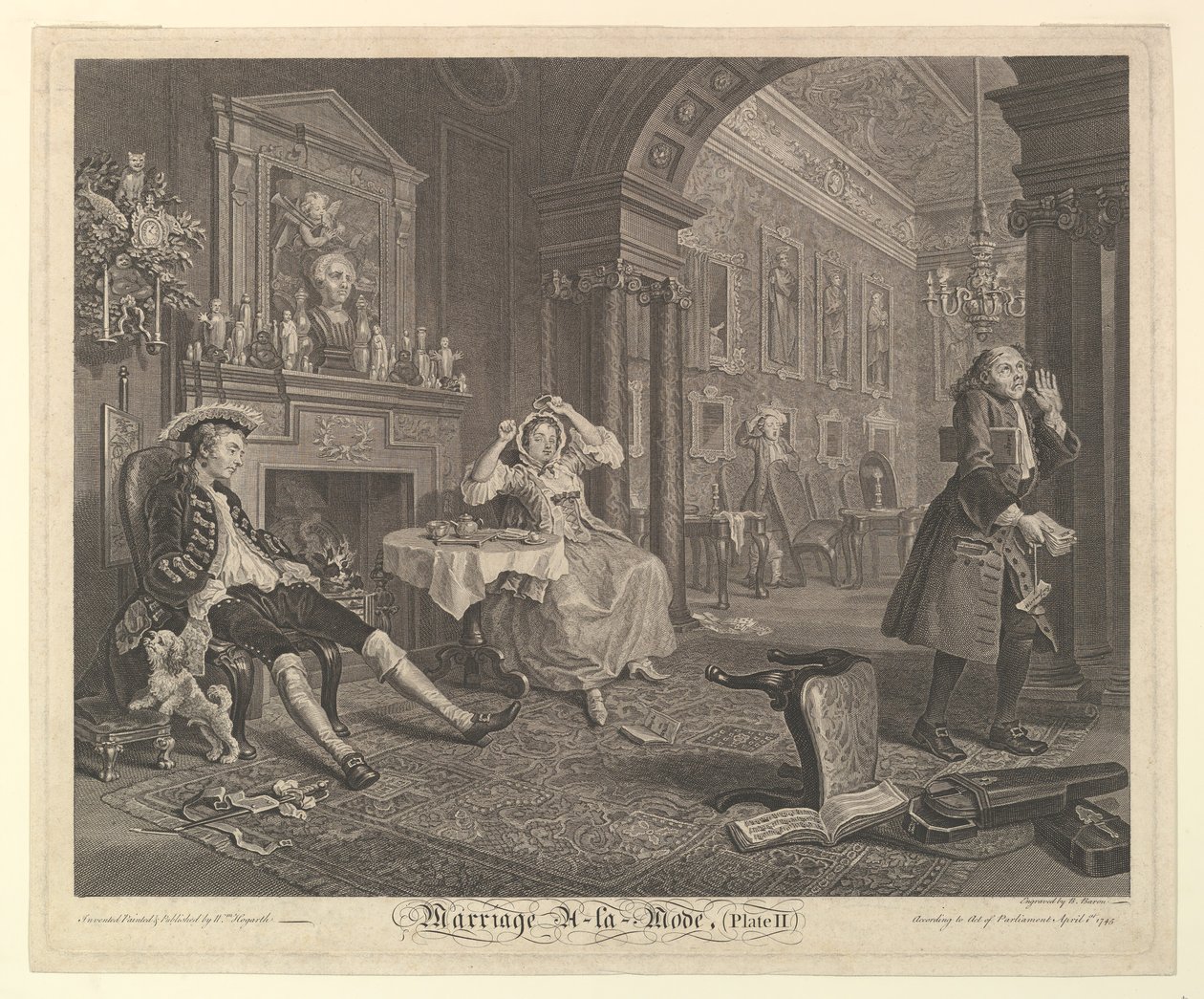 Avioliitto A-la-Mode, levy II, huhtikuu 1745. tekijältä Bernard Baron