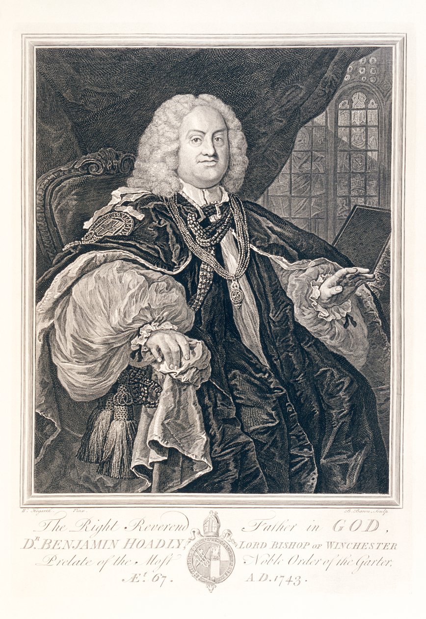 Retrat del doctor Benjamin Hoadly, lord bisbe de Winchester, 1743. finlandès tekijältä Bernard Baron