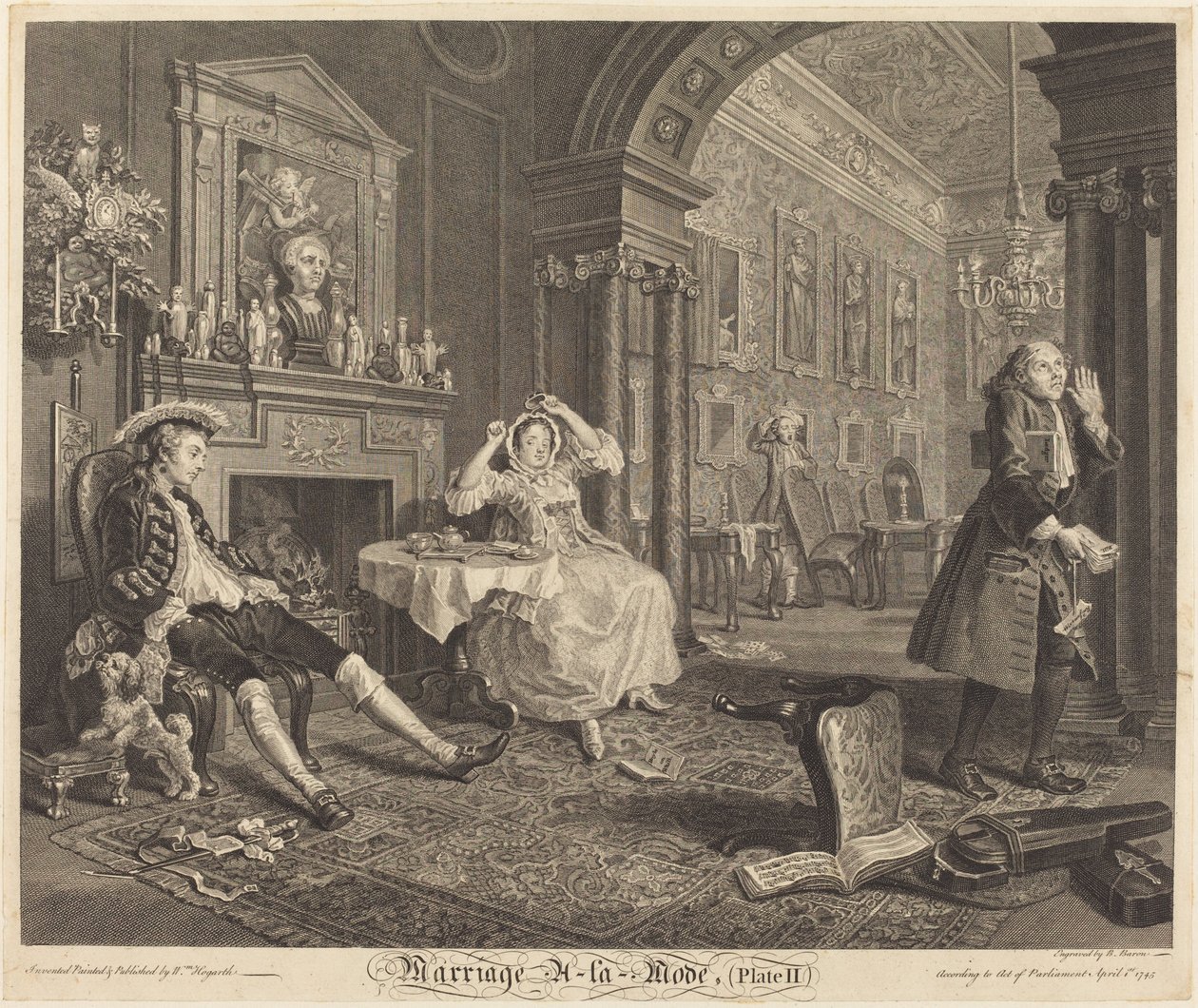 Avioliitto a la Mode: pl. 2 tekijältä Bernard Baron after William Hogarth