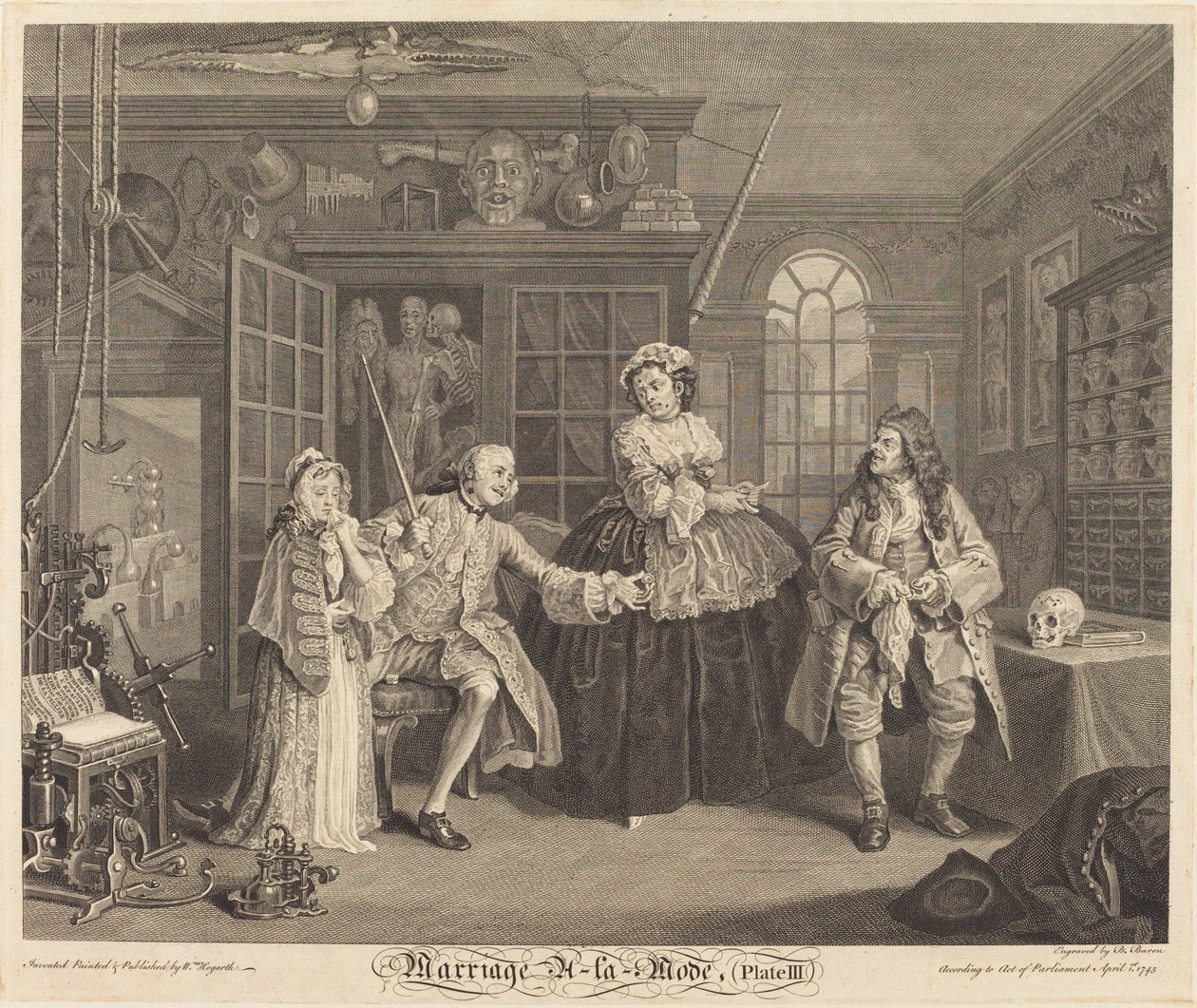 Avioliitto a la Mode: pl. 3 tekijältä Bernard Baron after William Hogarth