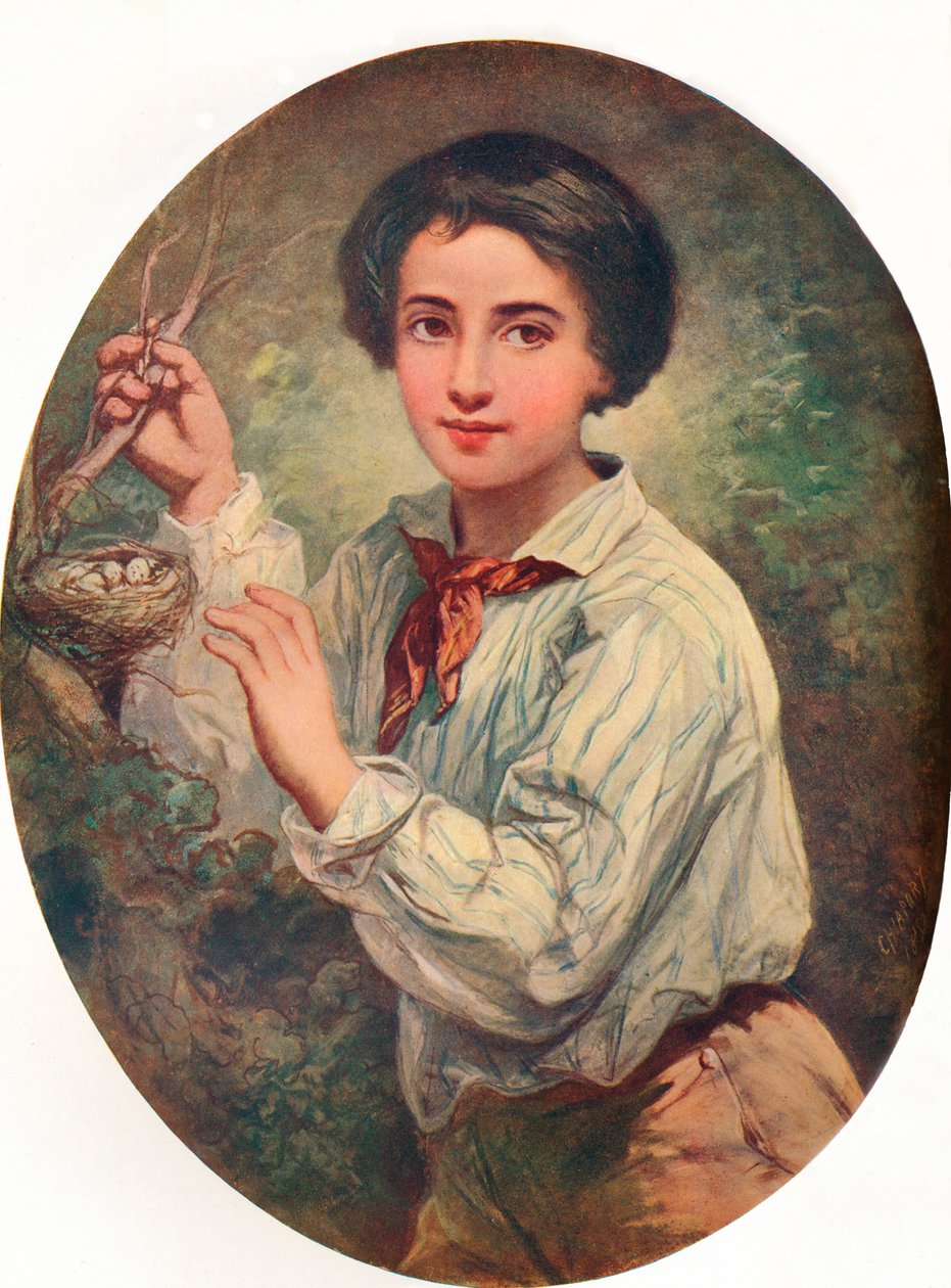 "Poika linnunpesän kanssa", 1852 tekijältä Bernard Charles Chiapory