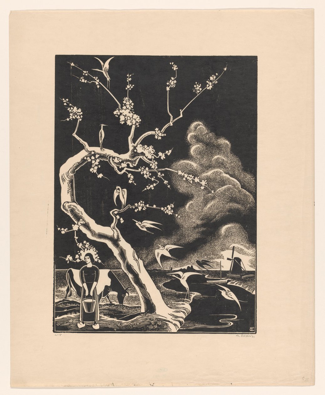Puu haikaroita tekijältä Bernard Essers (signed by artist)