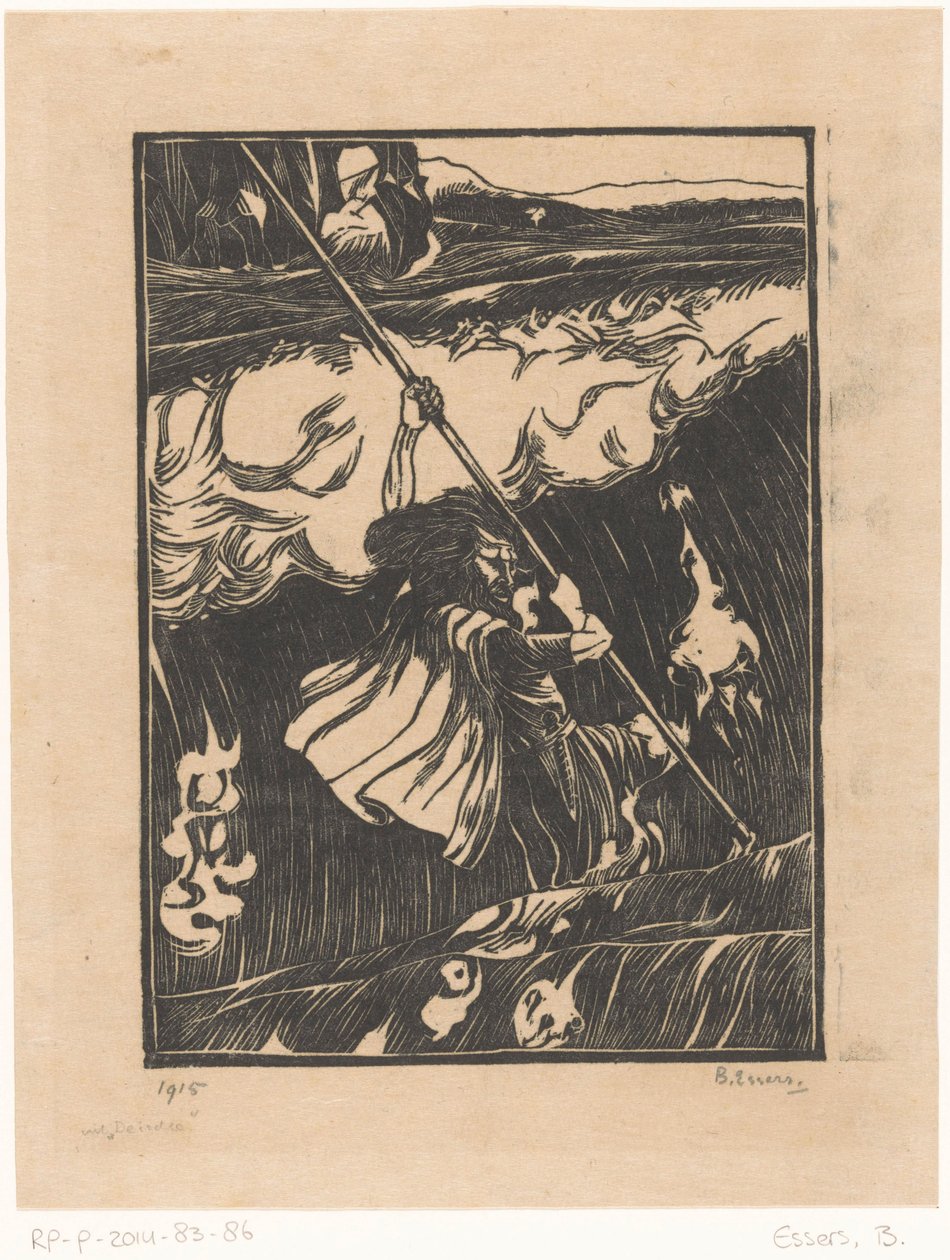 Cuchulainn taistelee surffausta vastaan tekijältä Bernard Essers (signed by artist)