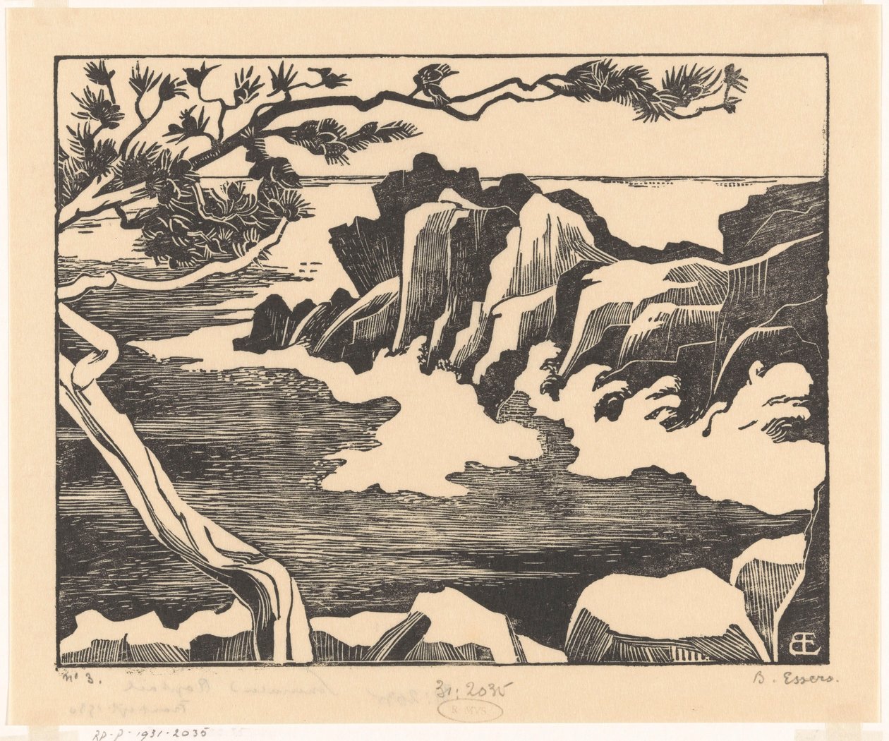 Kivinen rannikko Saint-Raphaëlissa tekijältä Bernard Essers (signed by artist)