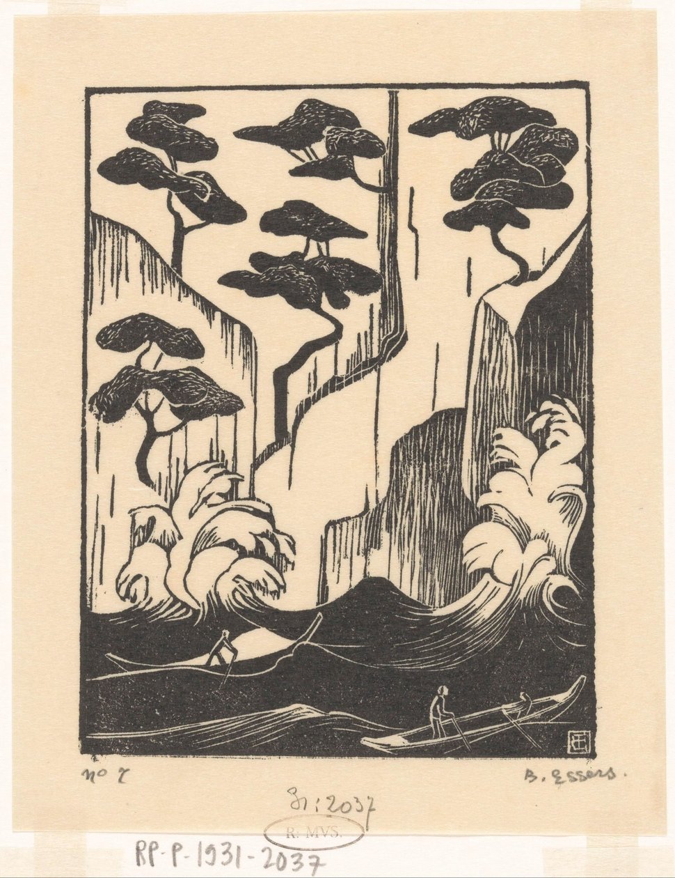 Kallioinen rannikko Santa Margherita Liguressa tekijältä Bernard Essers (signed by artist)