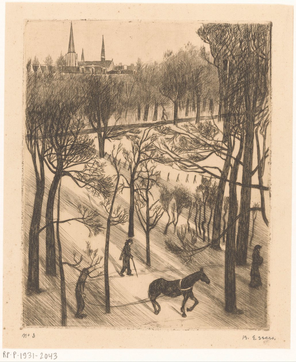 Vondel Park talvella tekijältä Bernard Essers (signed by artist)