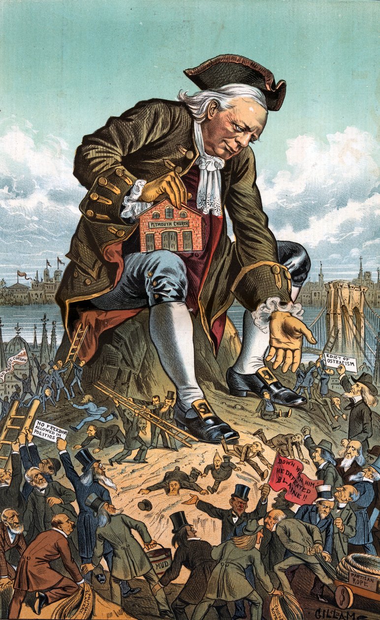 Gulliver ja puolue Lilliputians, 1885 tekijältä Bernard Gillam