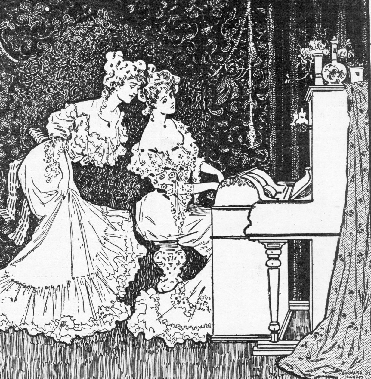 Pianola, The Graphicin mainos, 19.7.1902 tekijältä Bernard Higham