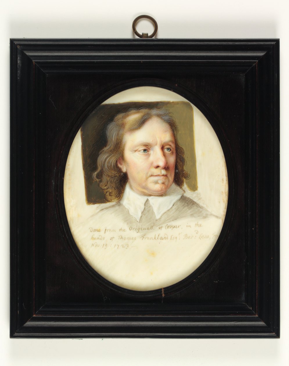 Oliver Cromwell (vesiväri norsunluulle) tekijältä Bernard III Lens