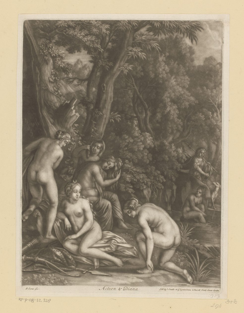 Actaeon ja Diana Actaeon ja Diana (otsikko esineessä) tekijältä Bernard Lens (I)