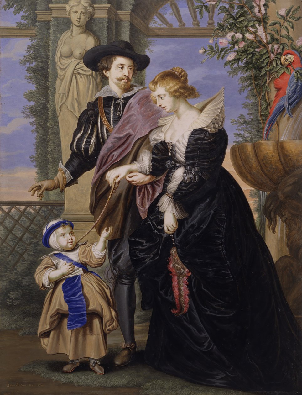 Kopio Rubensin, hänen vaimonsa Helena Fourmentin 1614-1673 ja heidän poikansa Fransin jälkeen 1633-1678. tekijältä Bernard Lens
