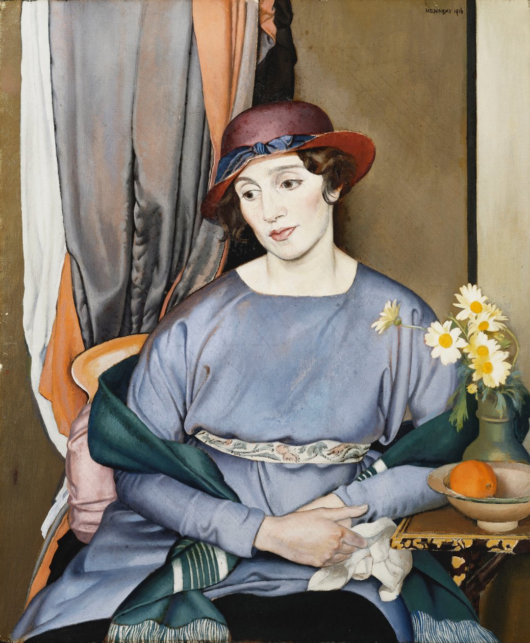 Lady in a Hat, taiteilijan vaimo tekijältä Bernard Meninsky