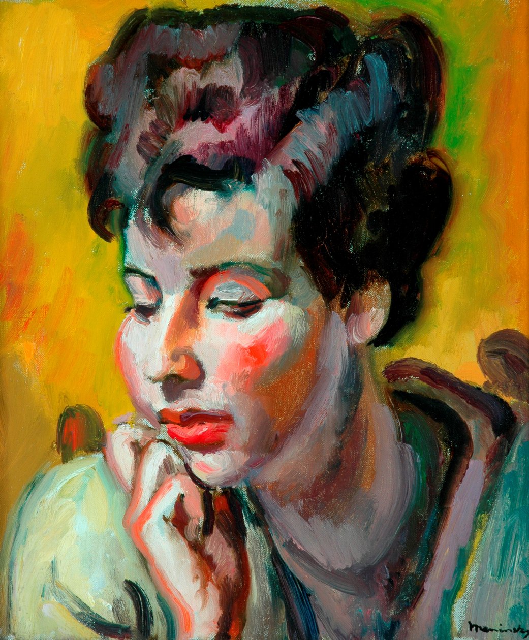 Nuoren juutalaisen muotokuva, n. 1928 (öljy kankaalle) tekijältä Bernard Meninsky