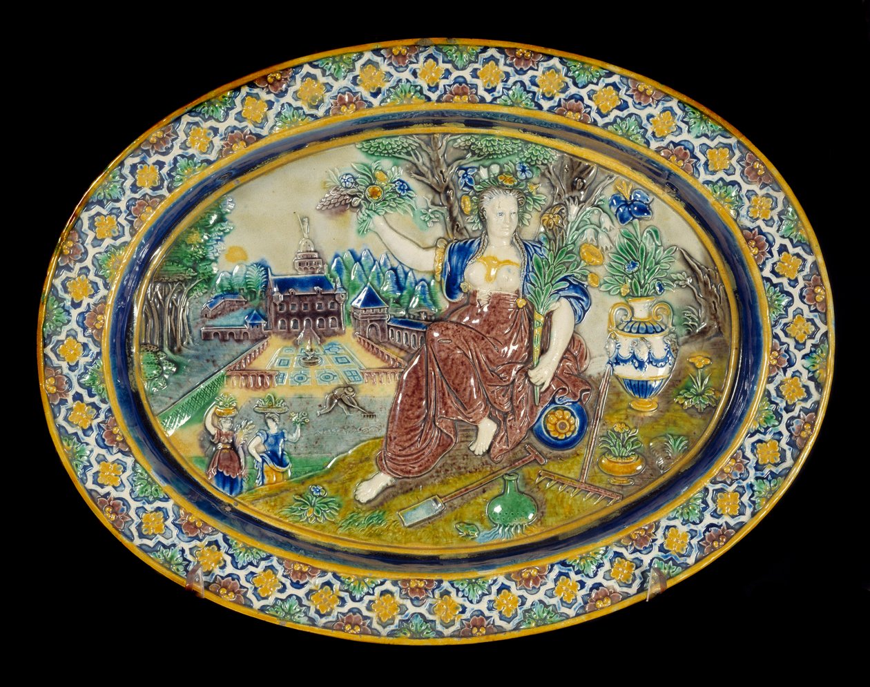 Kaunis keraaminen istutuskone lasitetusta savesta, Bernard Palissy (1510-1589) tekijältä Bernard Palissy