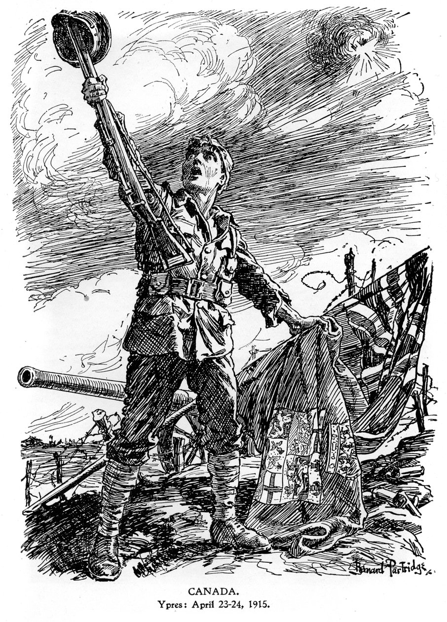 Kanada, Ypres, 23.-24. huhtikuuta 1915, 1920 tekijältä Bernard Partridge