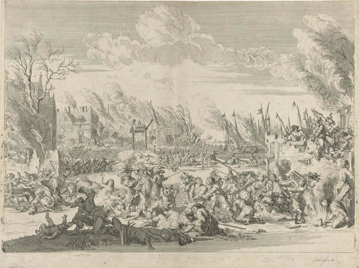 Ranskan julmuudet Bodegravenissa ja Zwammerdamissa, 1672 tekijältä Bernard Picart (workshop of)