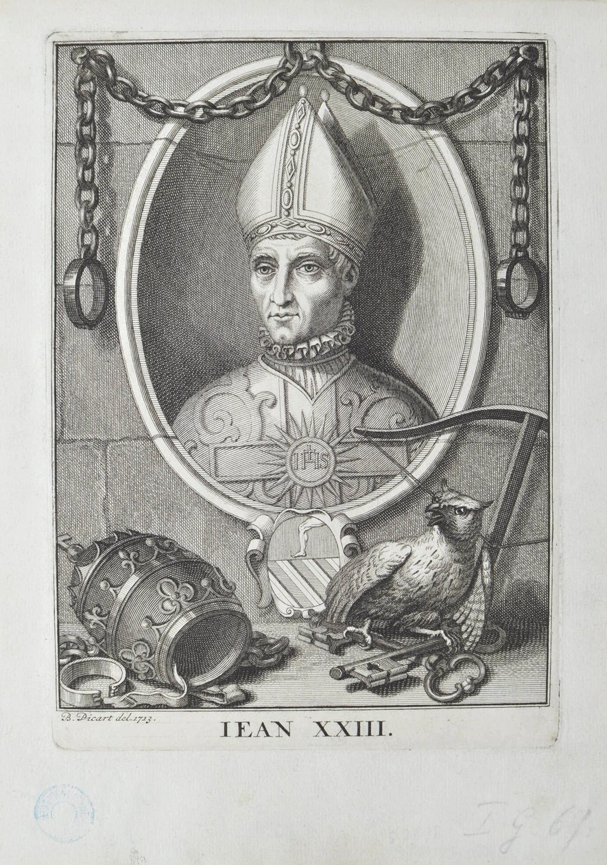 Antipaavi Johannes XXIII Baldassare Cossa, 1713. tekijältä Bernard Picart