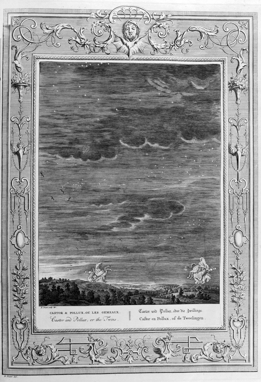 Castor ja Pollux, 1733 tekijältä Bernard Picart