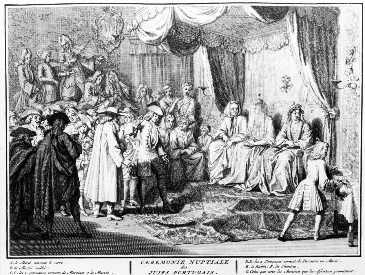 Portugalin juutalaisten hääjuhla Amsterdamissa, 1723 tekijältä Bernard Picart