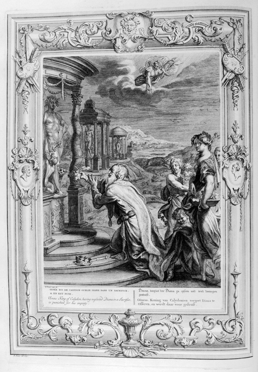 Oeneus, Calydonin kuningas... rangaistaan jumalattomuudestaan, 1733 tekijältä Bernard Picart