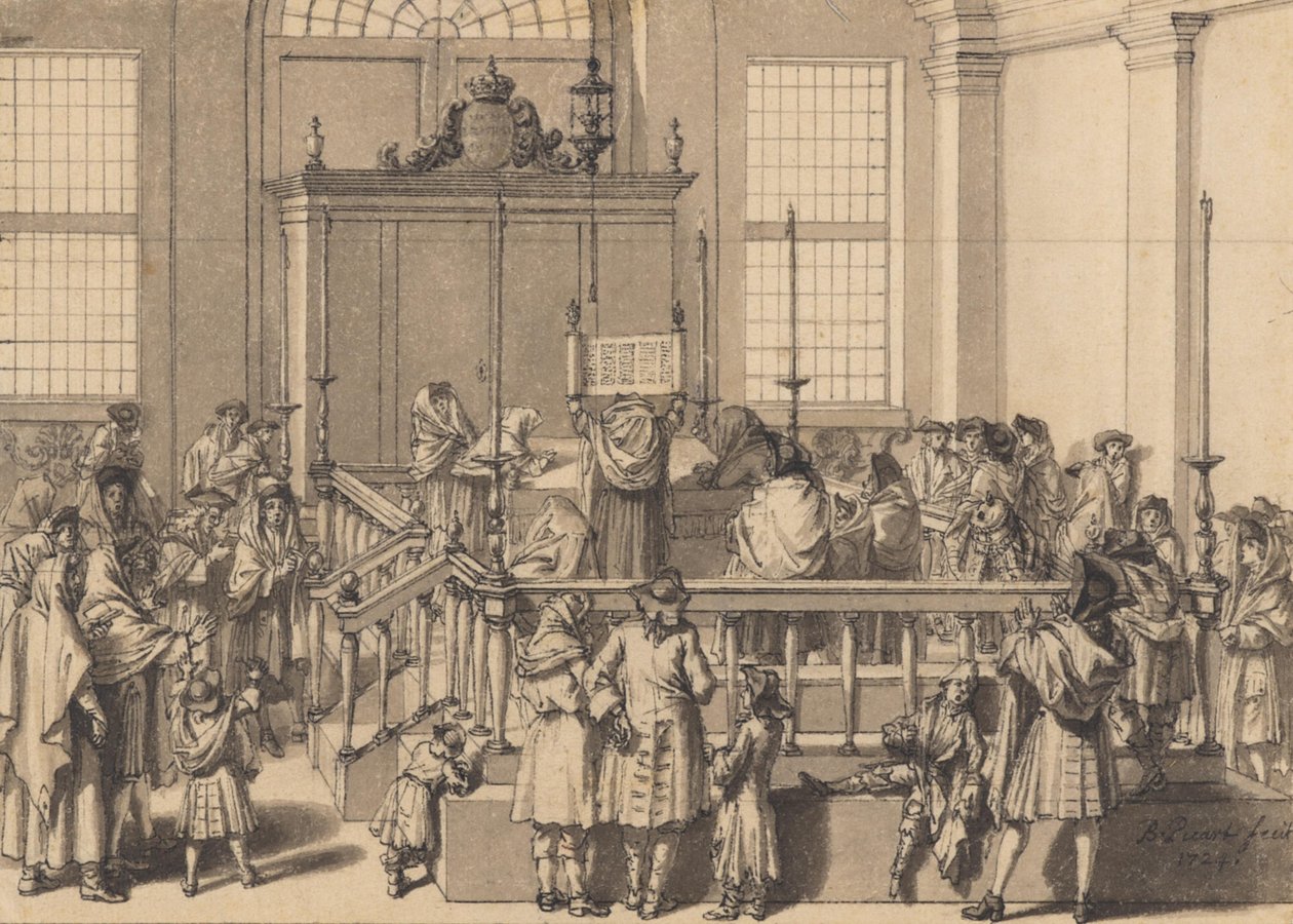 Lain esittely portugalilaisessa synagogassa Haagissa tekijältä Bernard Picart