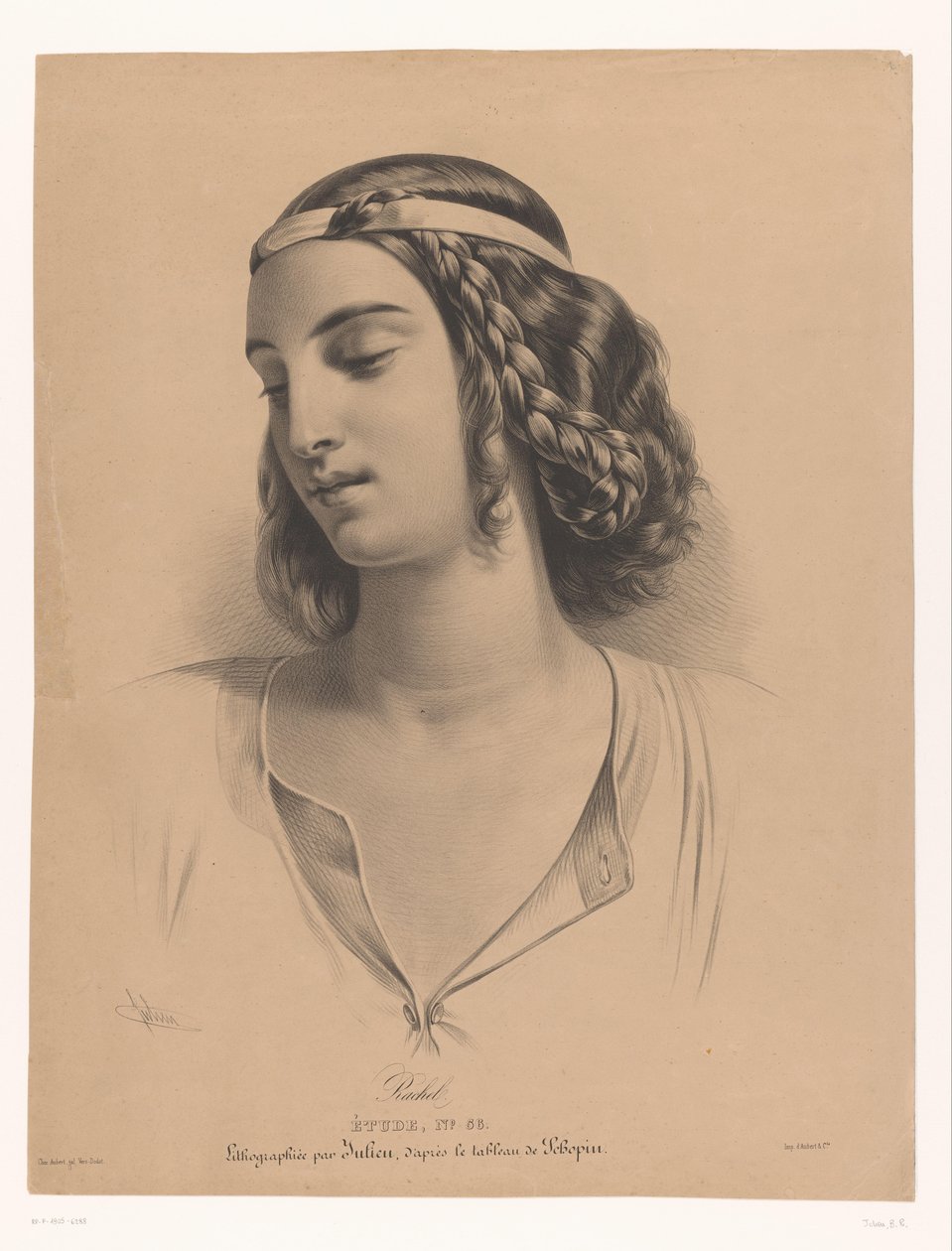 Näyttelijänäyttelijä Mademoiselle Rachel (Élisabeth Rachel Félix) Rachel (otsikko esineessä) Tutkimus (sarjan otsikko objektissa) tekijältä Bernard Romain Julien