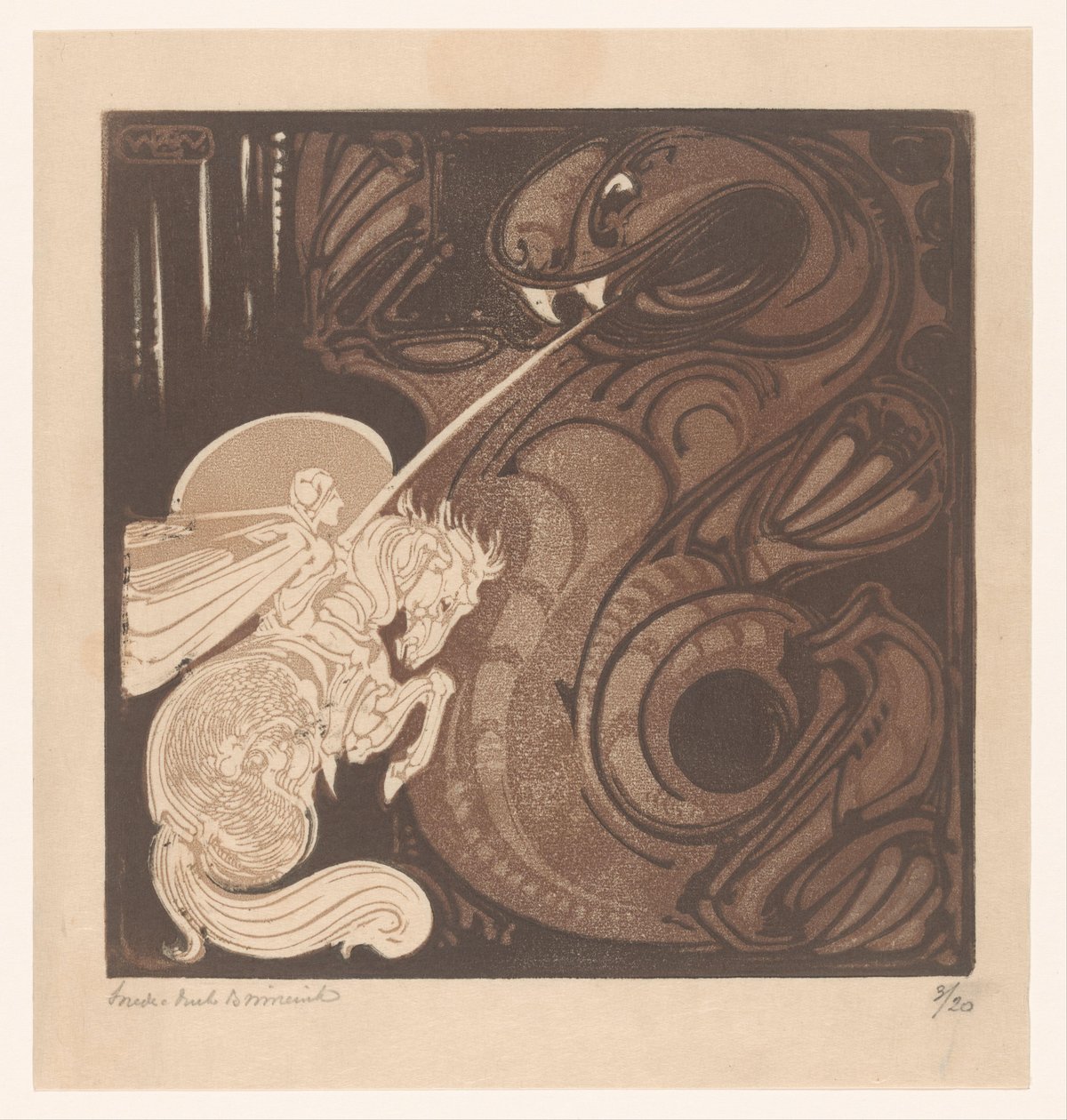 St. Joris (alkuperäinen nimi) tekijältä Bernard Willem Wierink (signed by artist)