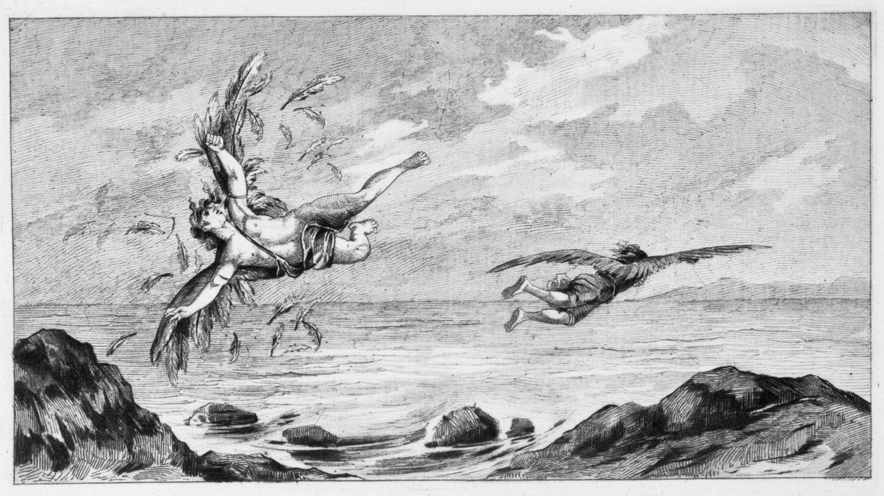 Icarus ja Daedalus, 1887 tekijältä Bernard de Montfaucon
