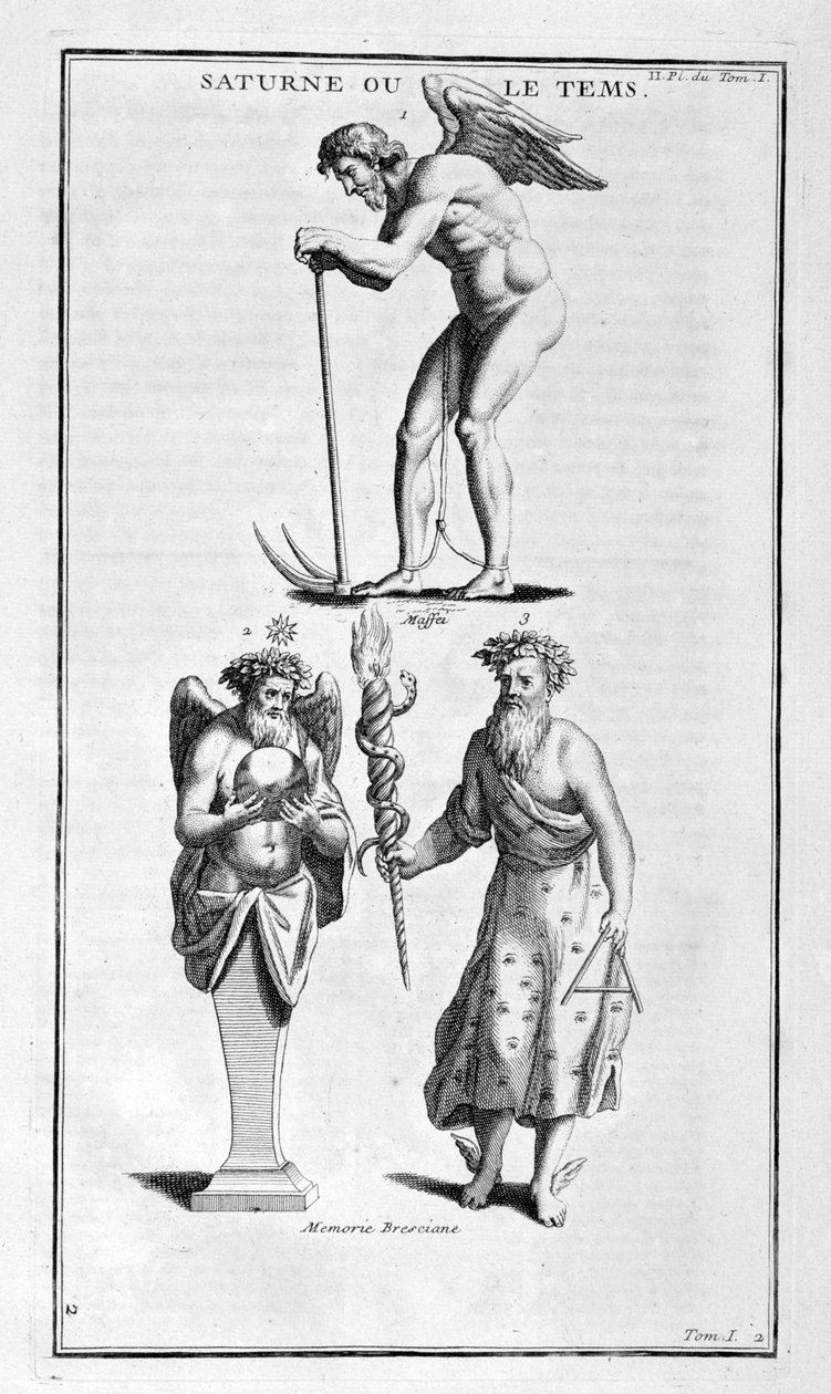 Saturnus, 1757. tekijältä Bernard de Montfaucon