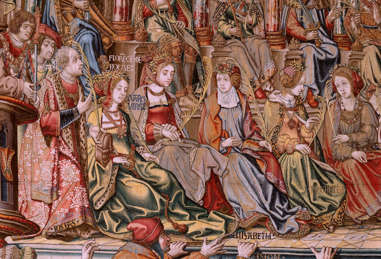 Flanderin kuvakudos. Sarja The Honours. Honor (El Honor). Sarjan toinen kuvakudos. Mallisarjakuvapiirtäjät Bernard van Orleyn ja Jan Gossaertin (Mabuse) piiristä. Valmistus Pieter van Aelst, Bryssel. Noin 1550. Kangas Kulta, hopea, silkki ja villa. tekijältä Bernard van Orley
