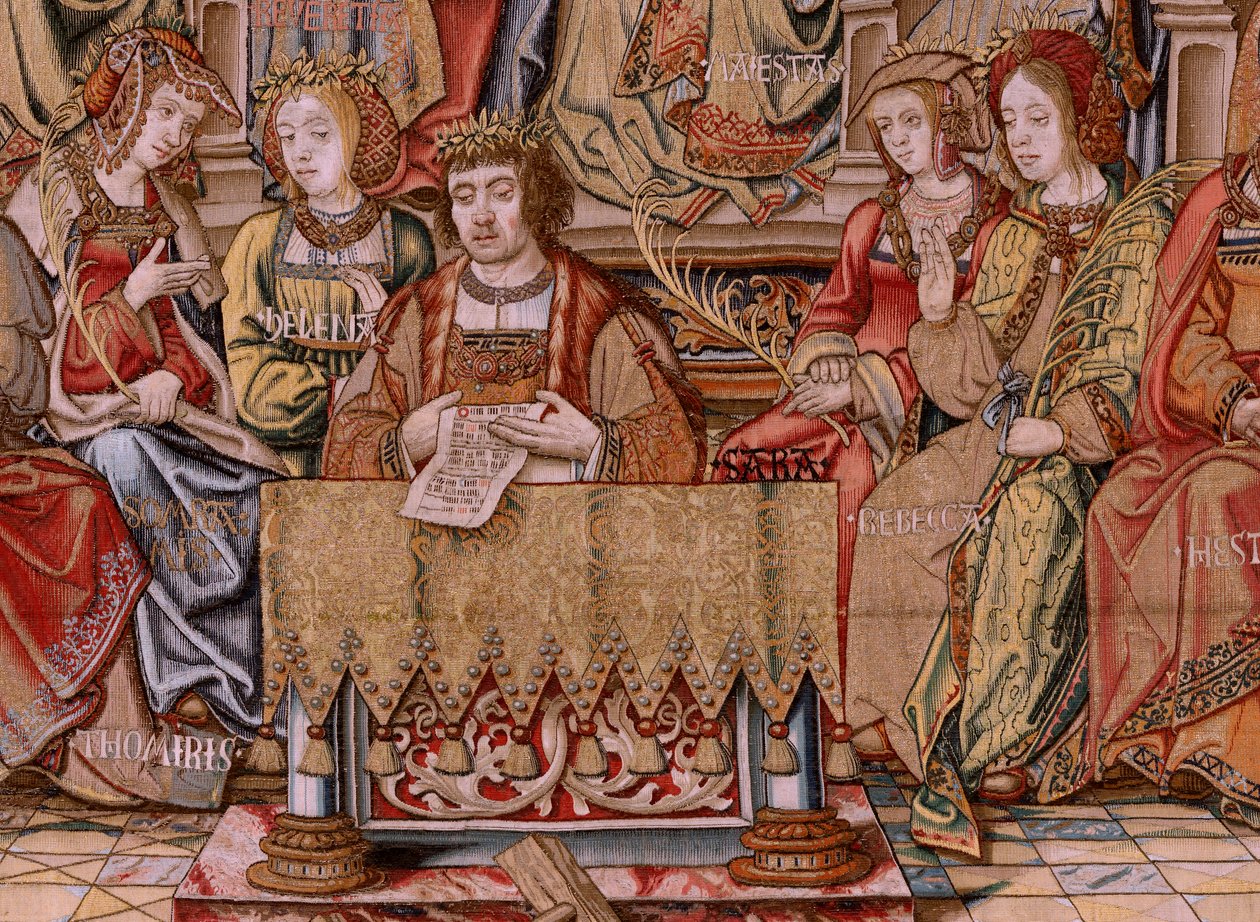 Flanderin kuvakudos. Sarja The Honours. Honor (El Honor). Sarjan toinen kuvakudos. Mallisarjakuvapiirtäjät Bernard van Orleyn ja Jan Gossaertin (Mabuse) piiristä. Valmistus Pieter van Aelst, Bryssel. Noin 1550. Kangas Kulta, hopea, silkki ja villa. tekijältä Bernard van Orley
