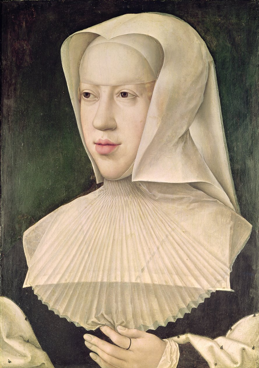 Marguerite de Habsbourg (1480-1530) Savoyn herttuatar (öljy levylle) tekijältä Bernard van Orley