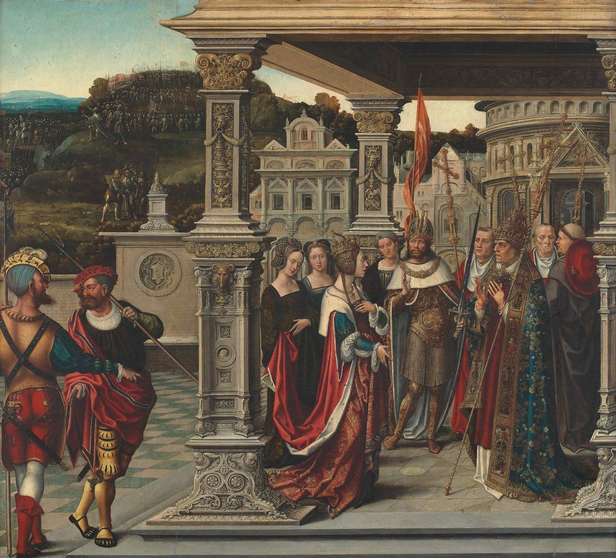 Pyhä Helena paavin edessä Roomassa, noin 1510-1520. tekijältä Bernard van Orley