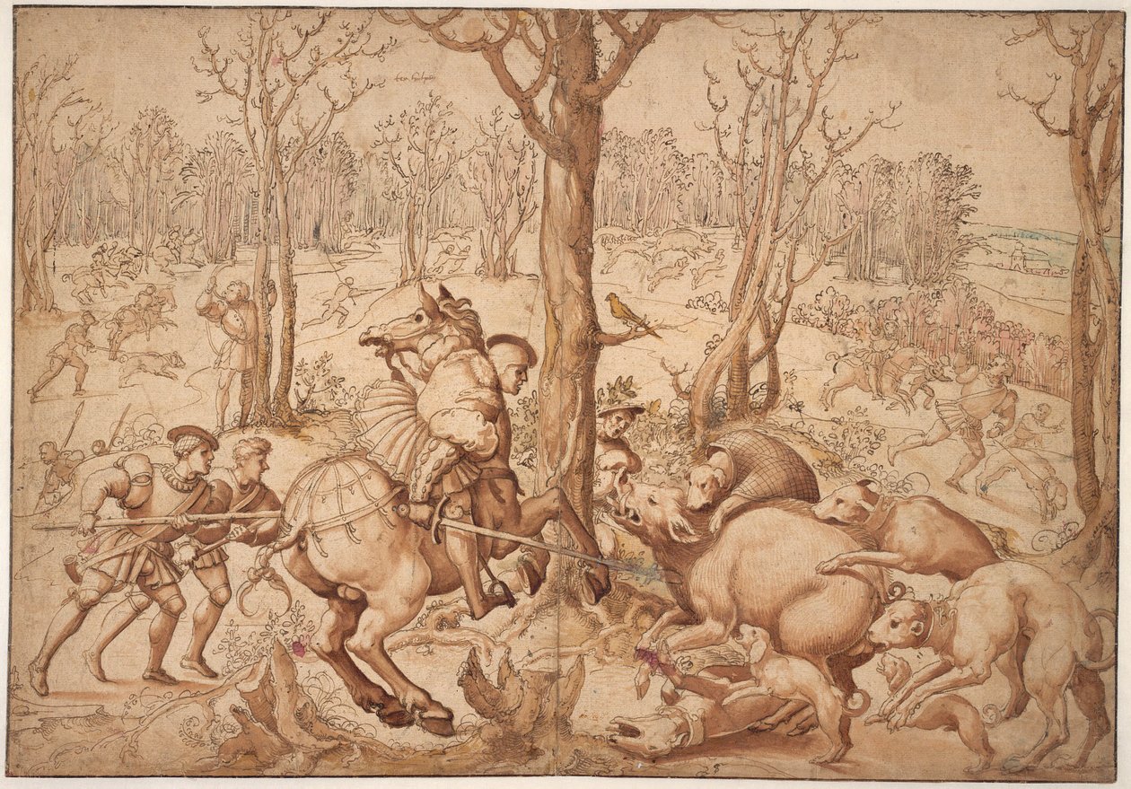 Villisikojen metsästys tekijältä Bernard van Orley