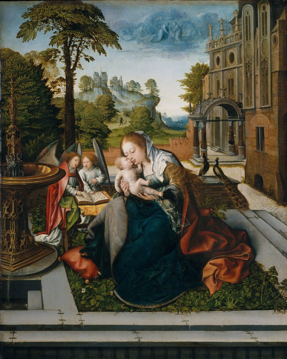 Neitsyt ja lapsi enkelien kanssa, noin 1518 tekijältä Bernard van Orley