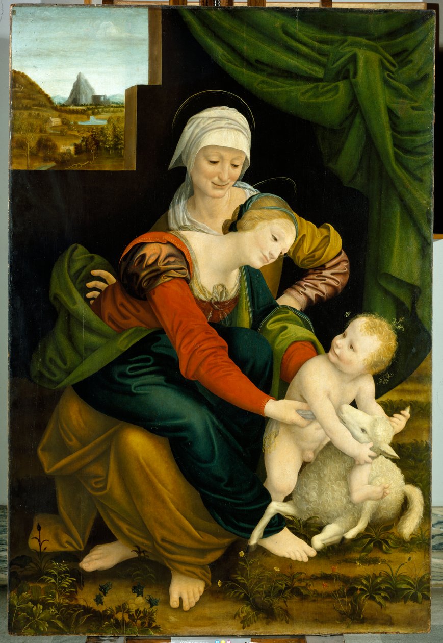 Madonna ja lapsi Pyhän Annan kanssa (paneeli) tekijältä Bernardino Luini